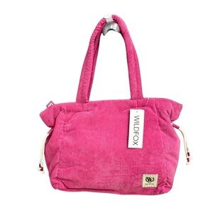 NWT Wildfox Pink Corduroy Tote Bag